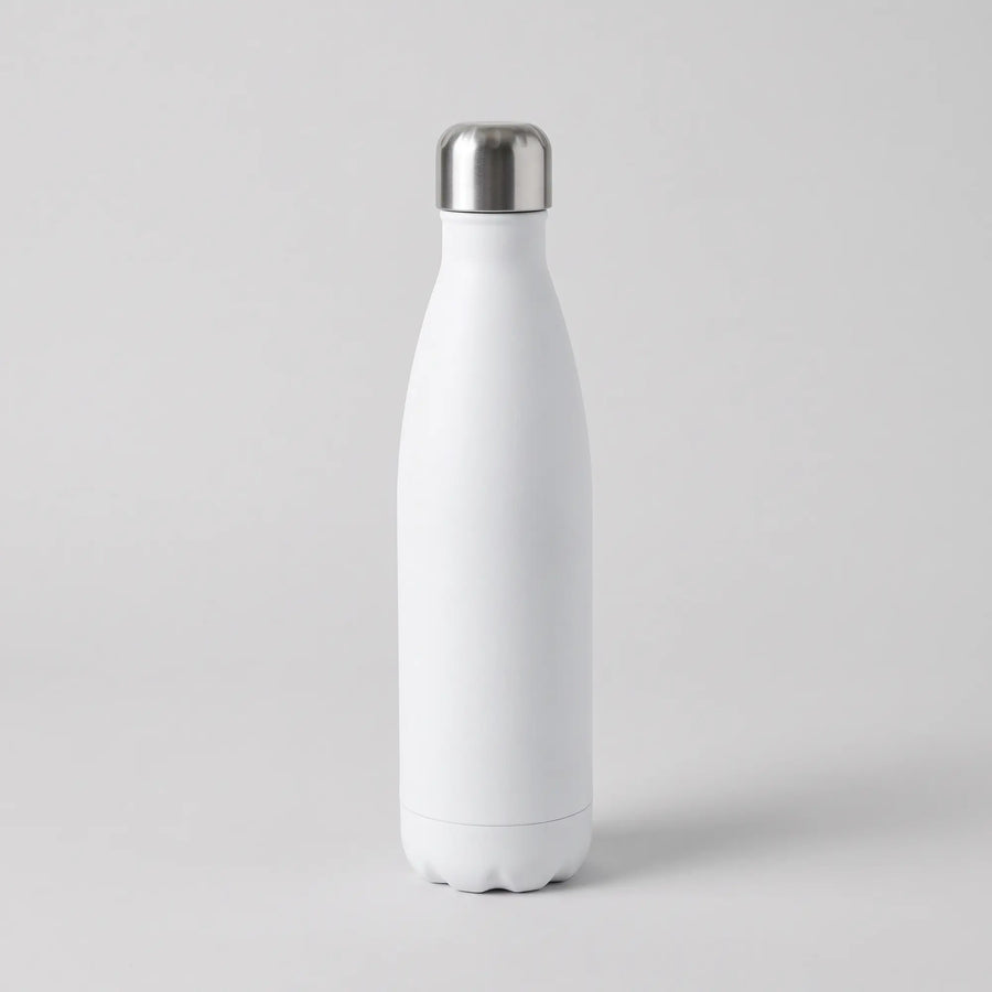 Custom Water Bottle — White — blank product view