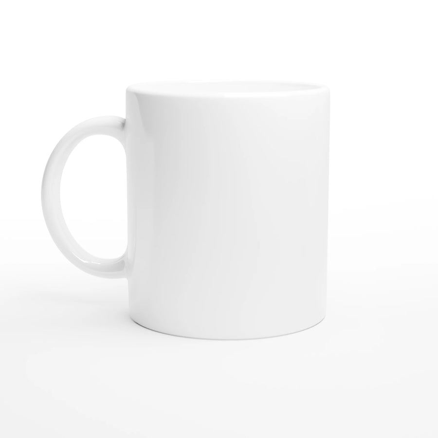 White 11 oz ceramic Custom Mug — blank product view